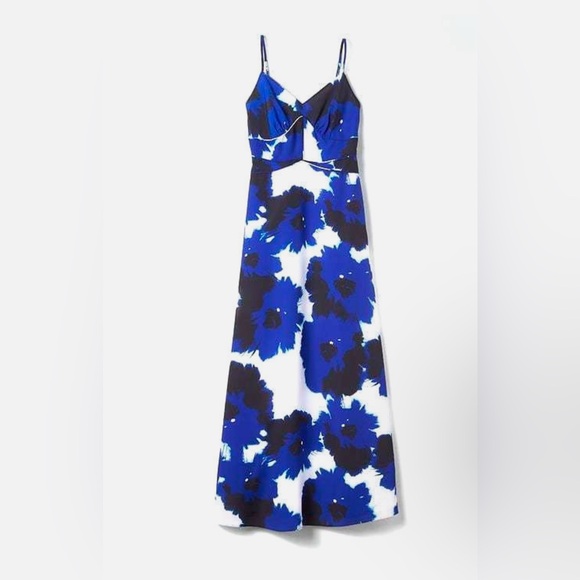 Banana Republic Maxi NWT Floral Blue and Black Dress - Picture 2 of 9